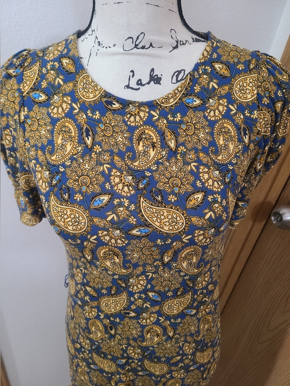 Boden Harvest Gold Paisley Cottagecore Boho Jersey T-shirt Dress - Picture 2 of 5